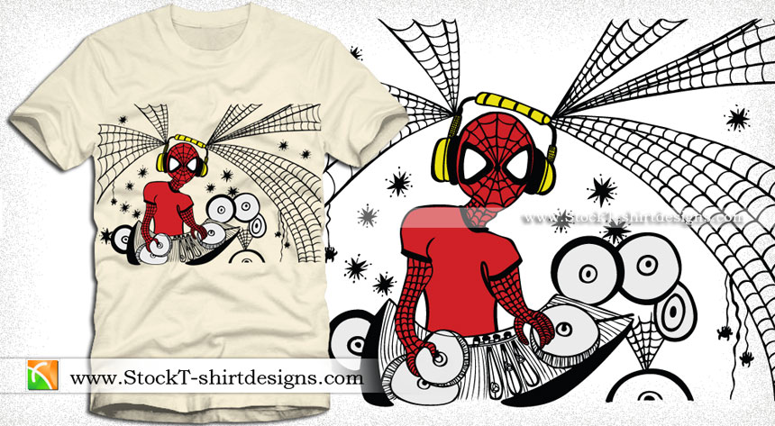 Apparel Vector T-shirt Design with Spiderman
