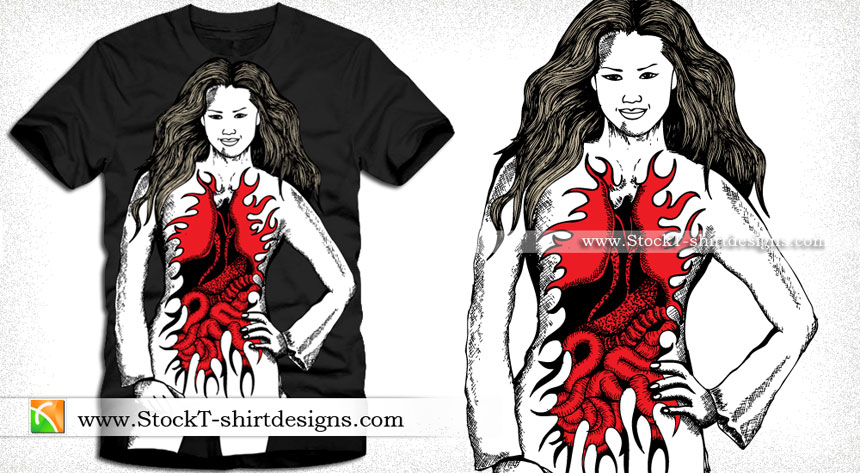 Devil Angel Woman Vector T-shirt Design