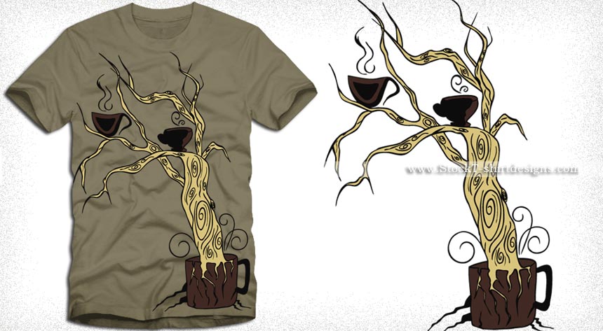 Coffee Tree Vector T-shirt Design