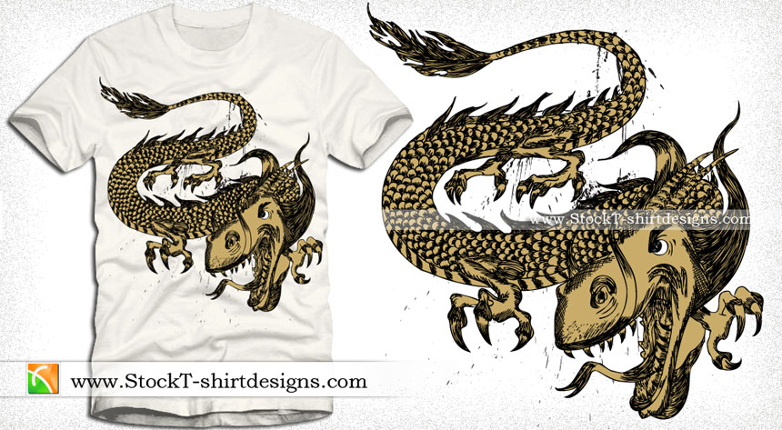 Dragon Vector T-shirt Design Illustration