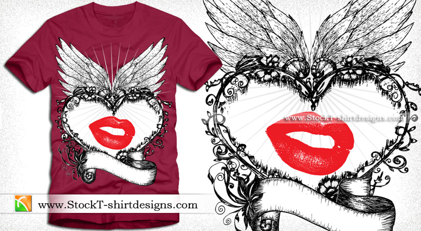 Lovely Heart Vector T-shirt Design