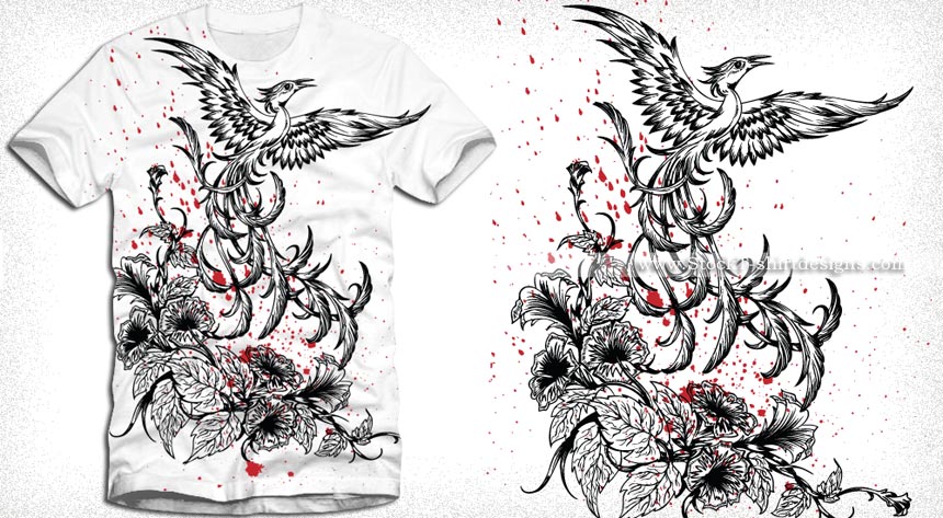 Phoenix Bird Vector T-Shirt Design