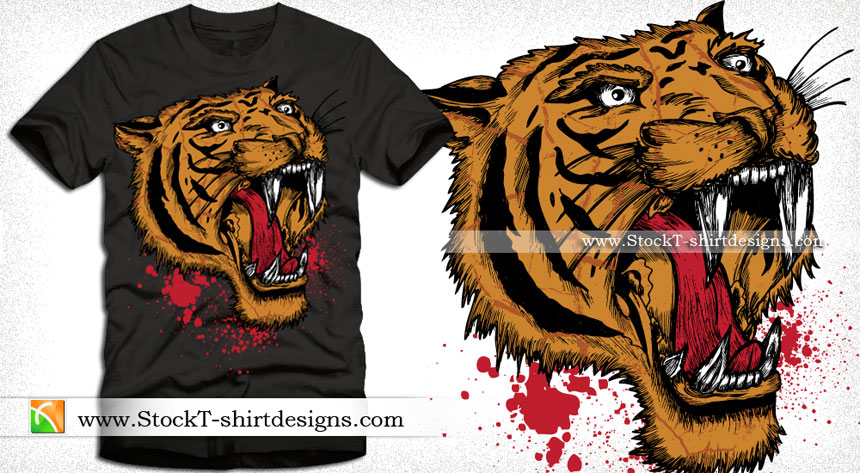 Apparel Vector T-shirt Design with Tiger