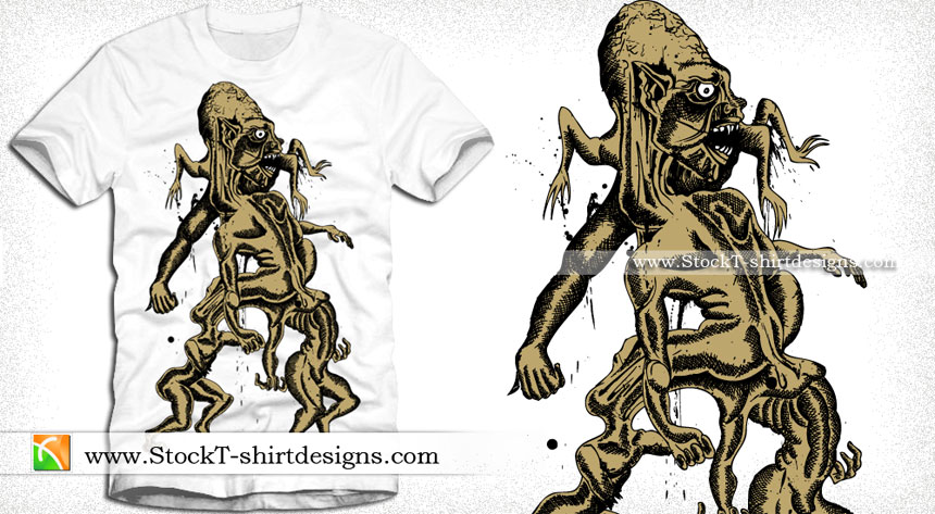 Vector Tshirt Design with  Demon Man