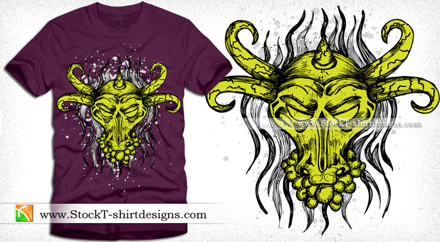 Vector T-shirt Design with Bull Head