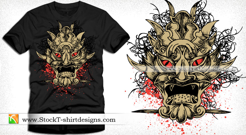 Vector T-shirt Graphics Design with Demon