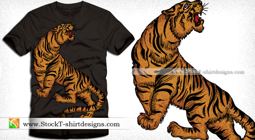 Vector T-shirt Illustration with Tiger