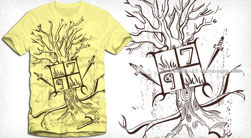 Vector Tree T-Shirt Design