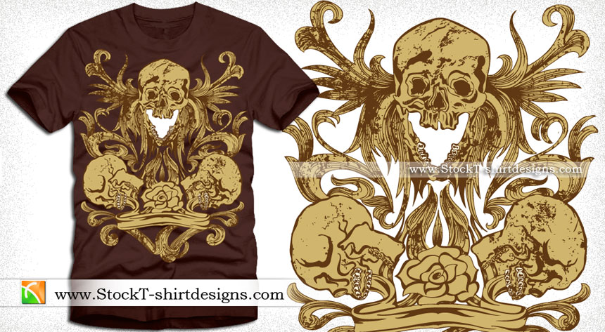 Vintage Skull Vector T-shirt Design