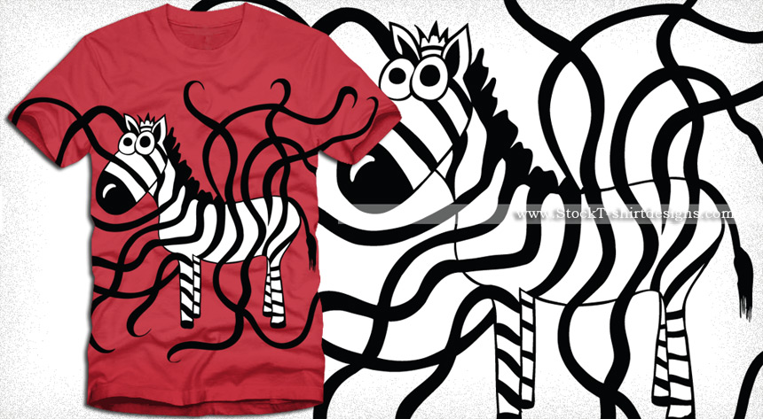 Zebra T-Shirt Design Vector Graphics
