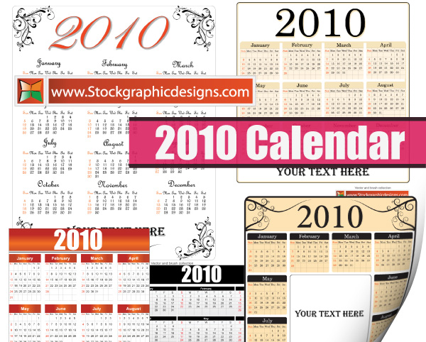 2010 Free Vector Calendar
