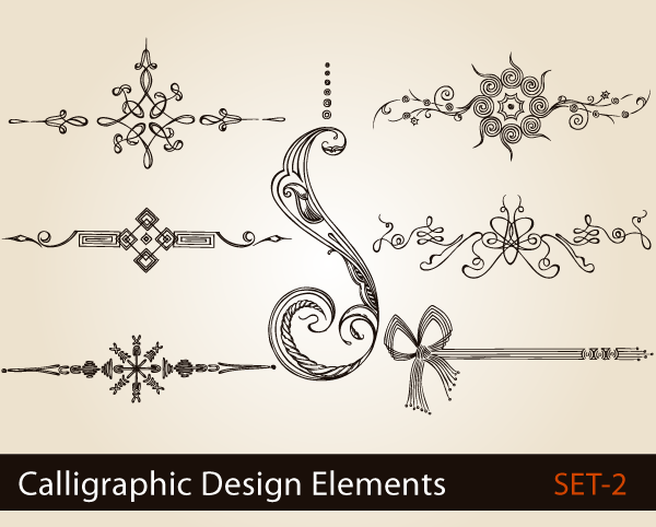 Calligraphic Design Elements Vector Set-2