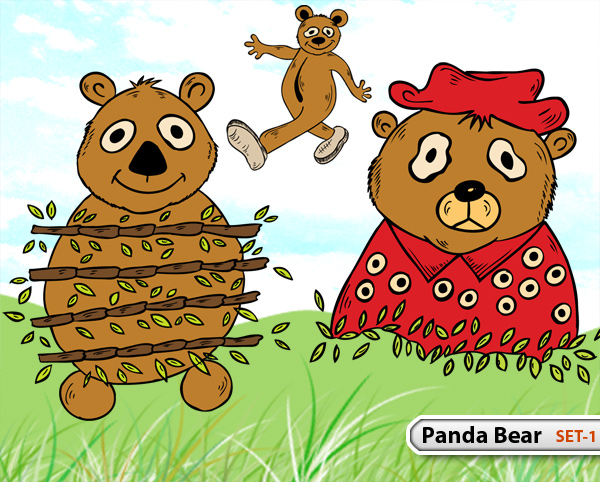 Cartoon Panda Bears -Set-1