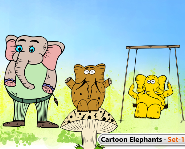 Cartoon Elephants -Set-1