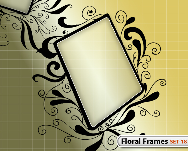 Hand Drawn Floral Frames -Set-18
