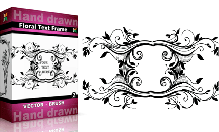 Hand Drawn Floral Text Frame – Set.4 | Vol : 2