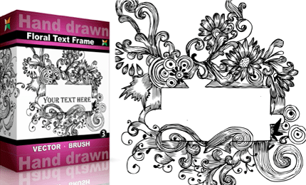 Hand Drawn Floral Text Frame – Set.4 | Vol : 3