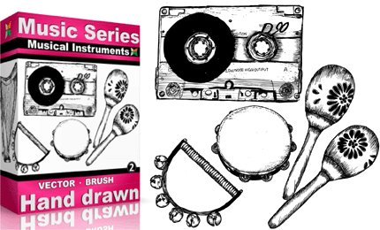Vol.2 : Hand Drawn Musical Instruments