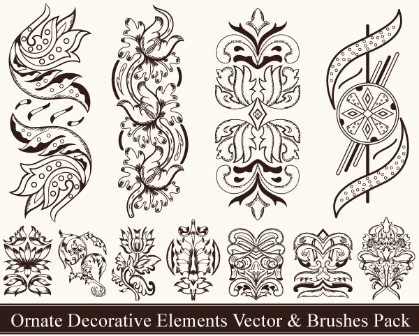 Ornate Decorative Elements Vector Pack