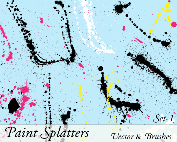 Paint Splatter Vector Illustrator Set-1
