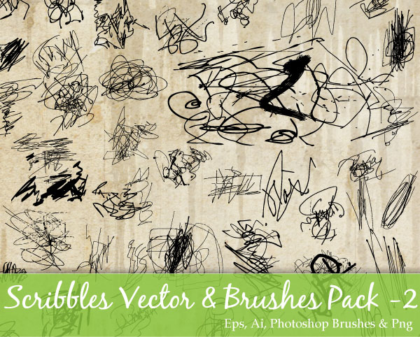 Scribble Vector and Photoshop Brushes Pack-2