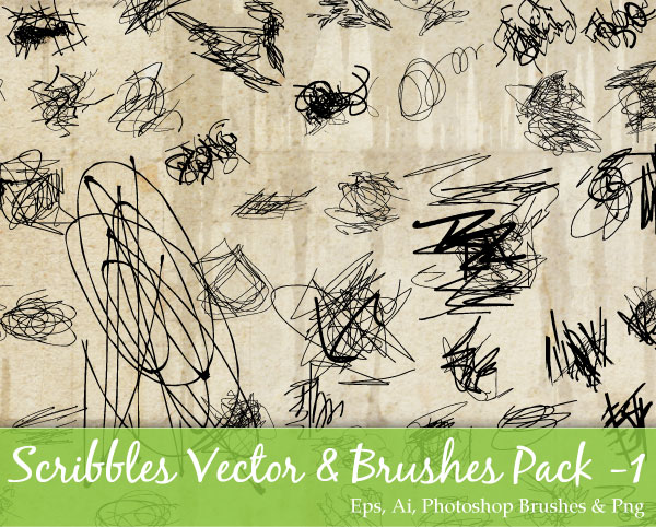 Scribble Vector and Photoshop Brushes Pack-1