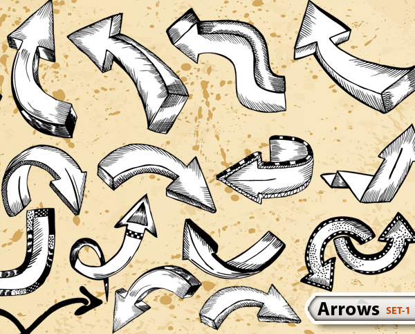 Sketchy Doodle Arrows Vector Pack-1