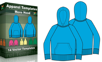 T-Shirt Templates : Men's Hoodies