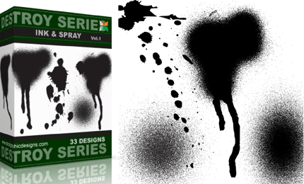 Grunge Destroyed Ink and Spray Vectors