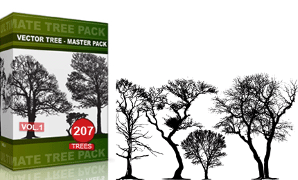 Vol.1 : Tree Vector & Brush Pack