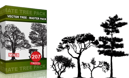 Vol.3 : Tree Vector & Brush Pack