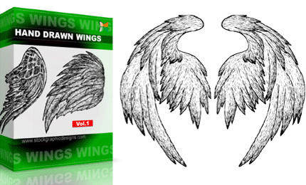 Hand Drawn Wings – Set.1 | Vol : 1