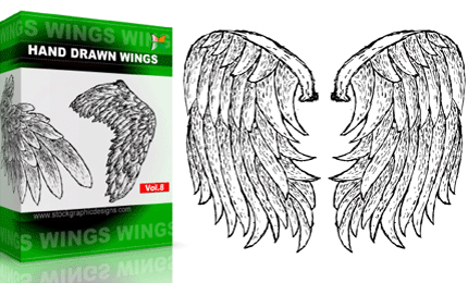 Hand Drawn Wings – Set.1 | Vol : 8