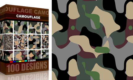 Vector Seamless Camouflage Pattern – 6 Color