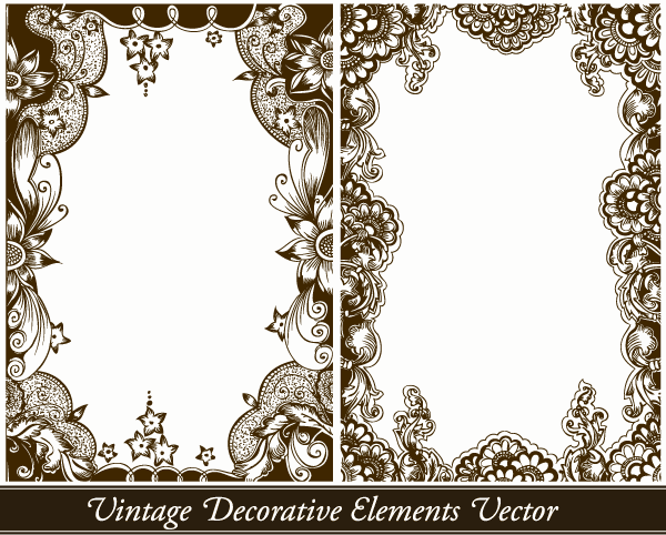 vintage decorative floral frames vector