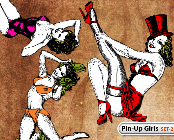 Pin-Up Girls Vector -Set-2